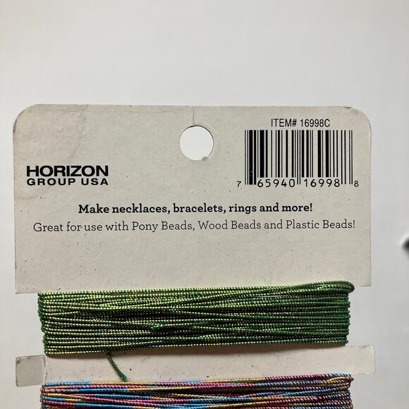 Horizon Group Metallic Sparkle Elastic Cord Crafting Set - 5 Colors 5 yds ea - Picture 4 of 6